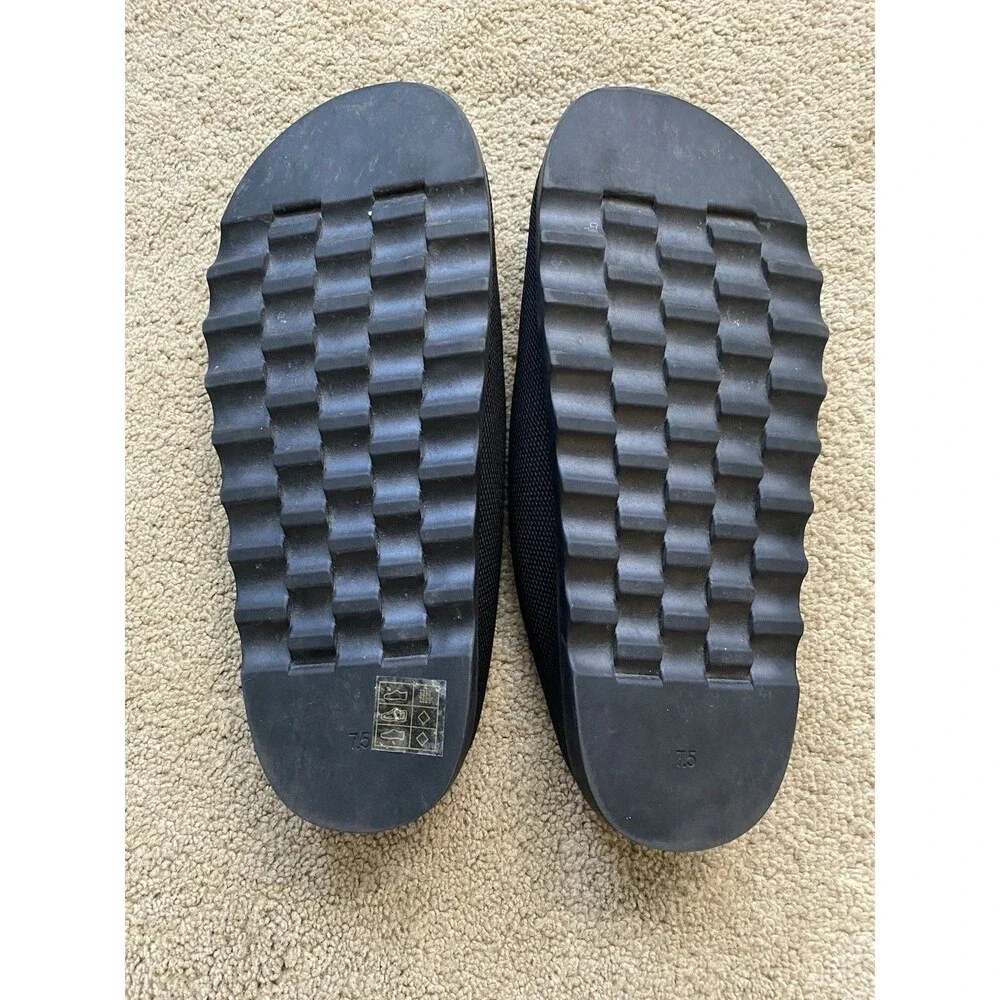iiimmu Women's Black Knit Clogs  Minimalist  Slip-on Comfort Mules Size 7.5